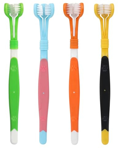 4-pack 3-sidig tandborste, autism, småbarn, tandborste, mjuk borste för barn, resetandborste, set, Dr Barmans stil mjuka tandborstar för barn vuxna