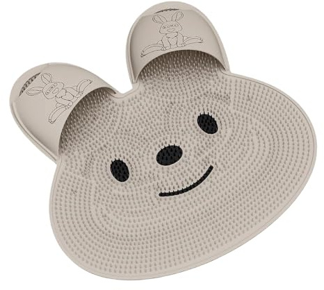 Tapis à récurer de douche, nettoyeur de pieds en silicone, lapin avec design de style callosités, fourniture pour sol de salle de bain, accessoire de massage de, cadeau élégant pour