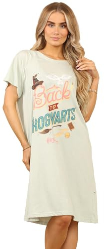 Twisted Thread Licenced Harry Potter Nightshirt for Women, 100% Cotton, Oversized Sleep T-Shirt Dress, Soft Breathable Nightie, Loungewear Sleepwear Gift For Her