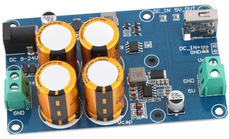 Walfront Superkondensator UPS för RPI, PCB Backup Power Module med 9V Till 24V Input 5V 3A Output, 25F Emergency Data Save och 10 Till 60S Avstängningsstöd för -övervakning (4S)
