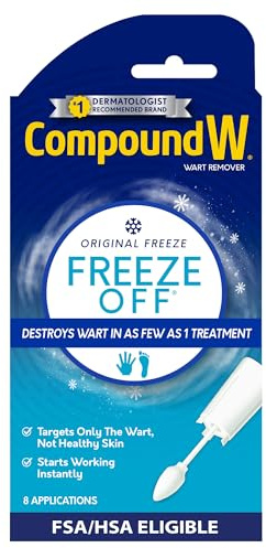 Compound W Freeze Off Wart Remover, Wart Removal System for Removing Common & Plantar Warts, 8 Applications