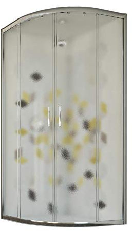 Idralite Mampara de Ducha Semicircular 70x90 CM H198 Vidrio Impreso C Mod. Evolution