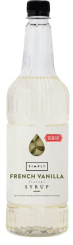 Simply Sugar Free French Vanilla Syrup, Low Calorie, Vegan & Nut Free Flavoured Syrup for Coffee, Cocktails & Baking (1 Litre)