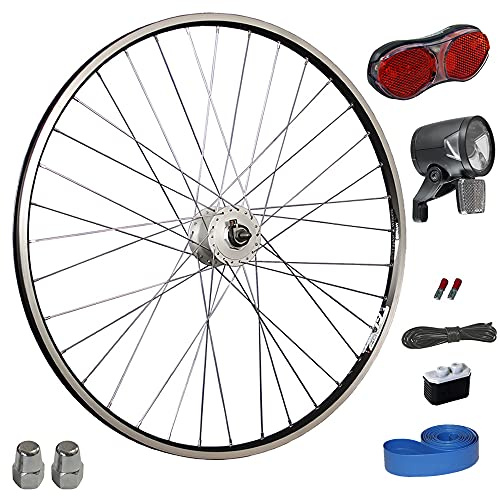 28 tums cykel framhjul ihålig kamfälg Shimano navdynamo med LED-ljusset