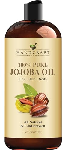 Handcraft Jojoba Oil 16 fl. oz – 100% Pure & Natural Jojoba Oil for Skin, Face, and Hair – Deeply Moisturizing Anti-Aging Jojoba Oil for Men and Women