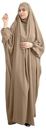 Muslimisches Einteiliges Gebetskleid für Damen Abaya Kleid Islamischer Naher Osten Dubai Türkei Maxi Abaya Kaftan mit Hijab Kleid in voller Länge