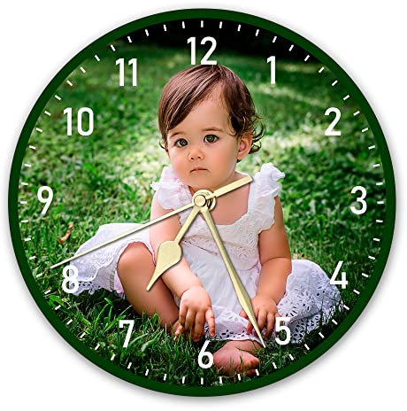Custom Wall Clock,Photo Wall Clocks for Living Room Decor with Photo,Kids Silent Wall Clock,Personalized Photo Wall Hanging Time Clock for Birthday Wedding Valentine'S Day Christmas Photo Gift