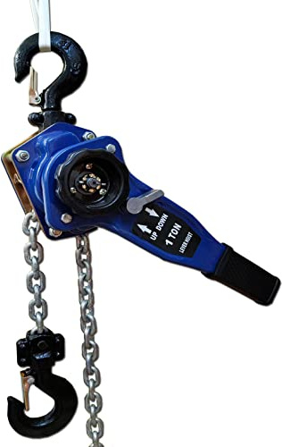 Lever Chain Hoist 2200LBS 10FT, 1T 3M Lever Chain Hoist 1 ton Commercial Portable Hooks for Building Garages Warehouse Automotive Machinery【1T/3m】
