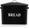 HaWare Black Bread Bin, Large Metal Bread Box for Kitchen Countertop, Loaf Storage Container - 34.1x19.1x24.5cm - Holds 2+ Loaves, Healthy, Space Saving & Farmhouse Style