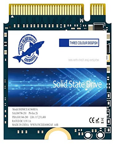 Dogfish 256GB M.2 2230 SSD NVMe PCIe 3.0 3D NAND Disco a stato solido interno di gioco per PS5 Steam Deck Microsoft Surface Pro Dell GPD Xbox Laptop Ultrabook Tablet (M.2 2230 NVMe 256GB)