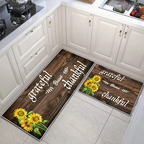 JEFFEL Set di tappetini da cucina, antiscivolo, resistenti, 2 pezzi, lavabili, per cucina, lavanderia, camera da letto (E, 40x60+40x120cm)