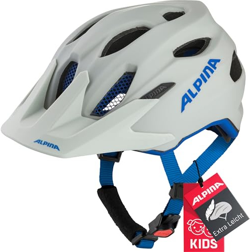 ALPINA Carapax JR. Flash MTB-Fahrradhelm, Smoke-Grey Blue matt, 51-56 cm