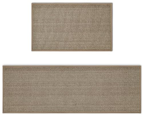 Artoid Mode Grau Absorptionsfähigkeit Hause Dekor Küchenteppich 2er Set, Waschbar Dekoration Küchenmatten für Innen Außen - 43x73 and 43x118 cm