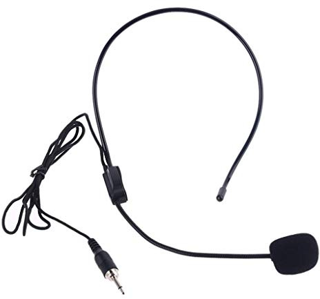 Black Threaded 3.5mm Microphone For Head Wear Guide Condenser Mic For Loudspeaker For Guide Teaching Lecture Microphone Headset