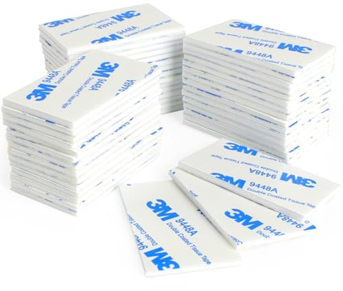 Joollurm Double Sided Tape Pads,50Pcs Double Sided Adhesive Tape, Sticky White Strong Pads, Heavy Duty, Waterproof - Perfect for for Walls Picture, Car, Home, Office- Rectangle (50mm x 30mm)