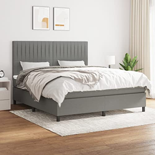 Sufrk Boxspringbett mit Matratze Betten Bed Frame Bett Mit Matratze Jugendbett Boxspringbetten Dunkelgrau 180x200 cm Stoff - 3141954