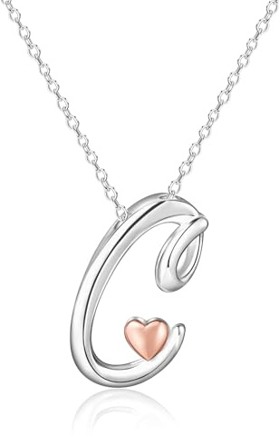 Mesovor Silver Initial Plated Letter Pendant Necklace for Women Jewellery