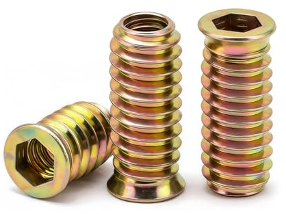 Drenky M6x20mm Boccole Filettate per Legno 40 Pezzi Inserti Filettati Zincati, Dado Esagonale con Dadi di Avvitamento Perfetti per Mobili in Legno