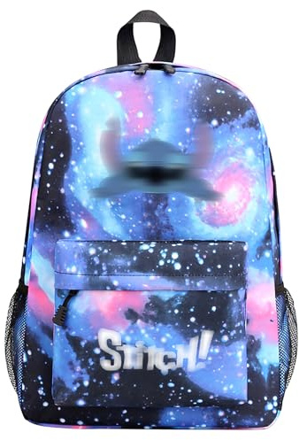 Ubephant 17in Stitch Cartable, Stitch Sac à Dos, Backpack Couche Double Grande Capacité Élèves du primaire Voyage Casual Daypacks, Cadeau Sac a Dos pour Fans