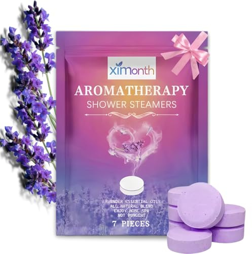 Lot de 7 galet de douche Aromathérapie Apaisante pour Spa à Domicile - cadeau bien-être original pour la fêtes des pères, papa, maman, grand-mère, meilleur ami, fille, Lavande relaxante