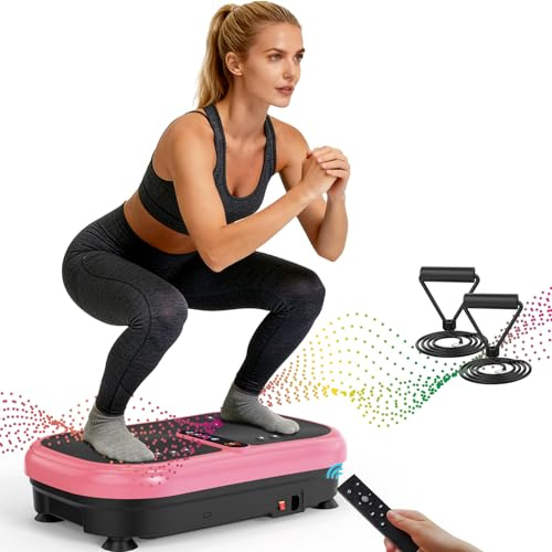 AXV Vibration Plate Fitness Platform Exercise Machine Vibrating Shaking Full Body Shaker Workout Vibrate Stand Shake Board Sport Gym for Weight Loss Fat Burner for Women Men