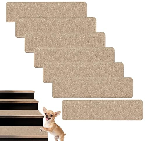 Genérico Alfombra para Escaleras - 7 Piezas con Adhesivo para Peldaños,Tapetes Alta Densidad Escaleras | para Hogar Cocina Baño Sótano Comercial Industria Y Exterior