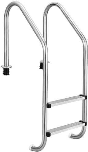 RBFGYIOP Scaletta per Piscina, Gradino Interrato in Acciaio Inox a 2/4 Gradini per Piscina Interna/Esterna, Scala Antiscivolo Resistente, Facile da Montare