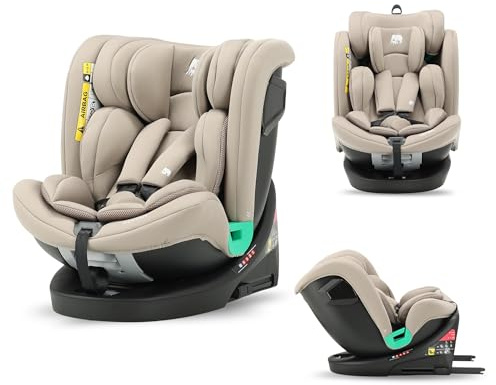 Silla de coche para niños Deryan Colin 360° i-Size (40-150 cm), 0-12 años, 0-36 kg, Montaje con isofix de seguridad, reposacabezas y respaldo ajustables, R129 (Turrón)