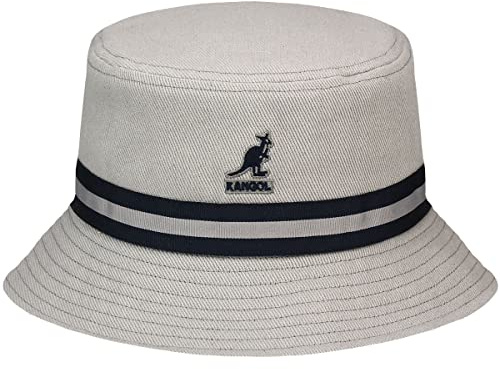 Kangol Lahinch a Righe Cappello a Falda Larga, Grigio, S Unisex-Adulto
