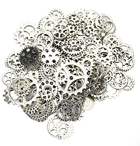 150pcs Vintage Metal Gear Steampunk Charms for Jewelry Making Crafts | Assorted Cog Watch Wheel Pendants for Cosplay,Halloween Decoration,DIY Accessories,Craft Projects