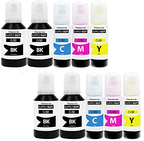 Supply Guy 10x Tinte kompatibel mit Canon GI-50 Multipack für Pixma G5050 G6050 G7050 GM2050 GM4040 GM4050 (760ml)