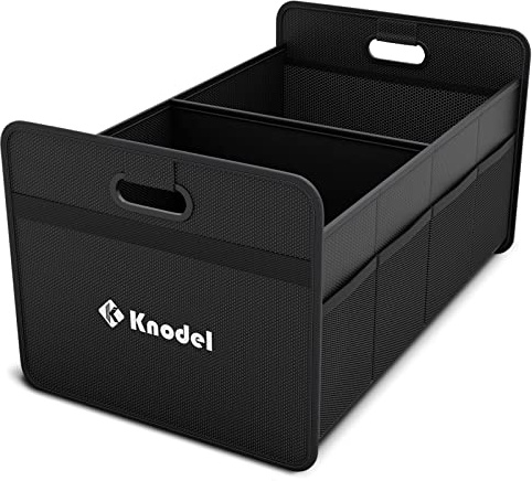 K KNODEL Organizador de maletero, almacenamiento plegable del maletero del automóvil, consolas y organizadores automotrices (Mediano, Negro)