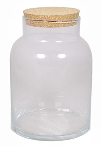 innaGLAS Bocal à provisions ALUKA avec Bouchon, Transparent, 27 cm, Ø 18 cm - Bocal de Stockage