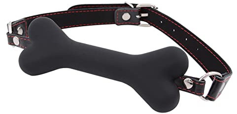 PIIKNUO Silikon Knebel Mundknebel Hundeknochen Mundknebel SM Erotik Kugelknebel Fetisch BDSM Slave Sex Bondage Spielzeug Rollespiele SM Leder Bodnage Fesseln Einstellbar für Anfänger Paare