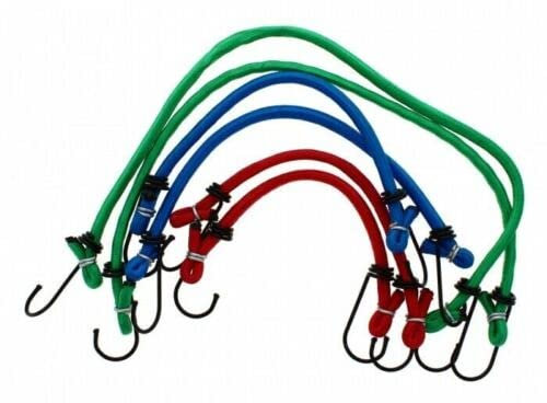 Buystarget 6 X Bungee Cords Set Tie Car Luggage Elasticated Hook Bike Straps Rope Load UK