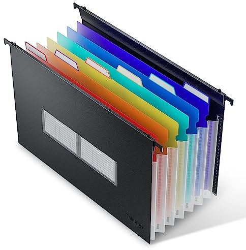 ThinkTex Plastic Expanding Hanging File Folders, 7 * 1.2 Accordion Pockets
