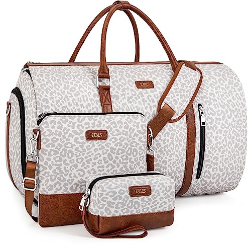 Lot de 4 Sacs de Voyage Convertibles pour vêtements – 50 L 2 en 1 – Sac de Voyage avec Trousse de Toilette, Convient aux Costumes et Robes, Manchon de Chariot, Compartiment pour Costume Suspendu
