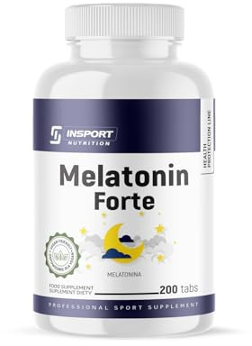INSPORT Nutrition - Melatonina Forte - 5mg per compressa - 1000 porzioni (200 Vegan compresse) - Sonnifero altamente dosato - Composizione pura