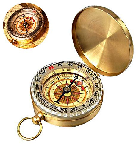 aiMaKE Kompass Outdoor,Wasserdicht Kompas, Messing Portable Kompass mit Leuchtziffern, Navigation Sprungdeckel Compass Wandern für Camping Wandern und Andere Outdoor Aktivitäten
