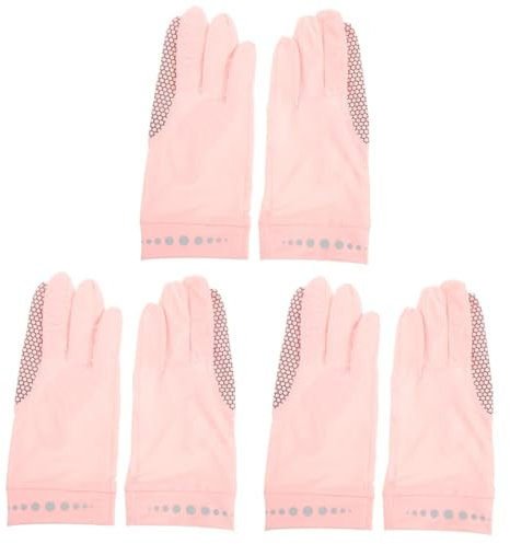 BESPORTBLE 3 Paare Touchscreen-Sonnenschutzhandschuhe Zubehör Segelhandschuhe Damen Angelhandschuhe Trainingshandschuhe Fahrradhandschuhe Damen elastische Reithandschuhe Nylon (Eisseide) Rosa