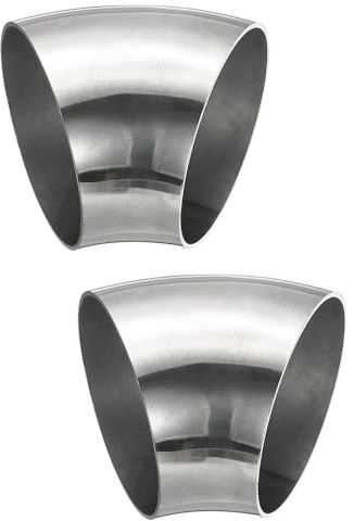 PATIKIL 2 Pezzi Curva A 45 Gradi Con Mandrino 63mm OD Tubo Di Scarico In Acciaio Inox 304 Connettore Per Tubazioni Di Scarico Ringhiera Per Scale HVAC