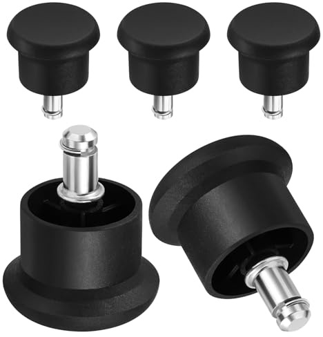 Sewroro 5pcs Chair Glides Replacement Stationary Castors Office Chair Stool Swivel Caster Wheels to Fixed Wheel Glide and Stopper (Black)