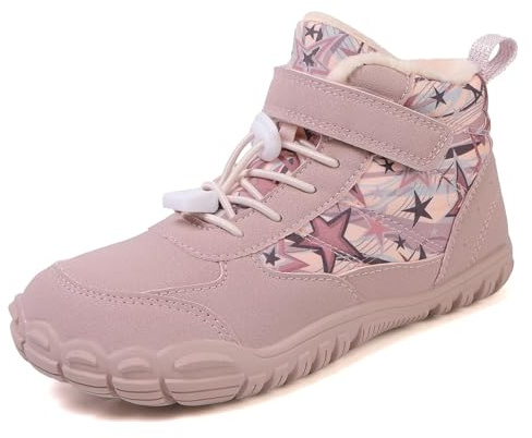 ZEPYFXIT Stivali da Neve Scarpe Bambino Barefoot Trekking Impermeabili Antiscivolo con Imbottitura Calda Antipronazione Ragazzi Ragazze (Rosa, 38 EU)