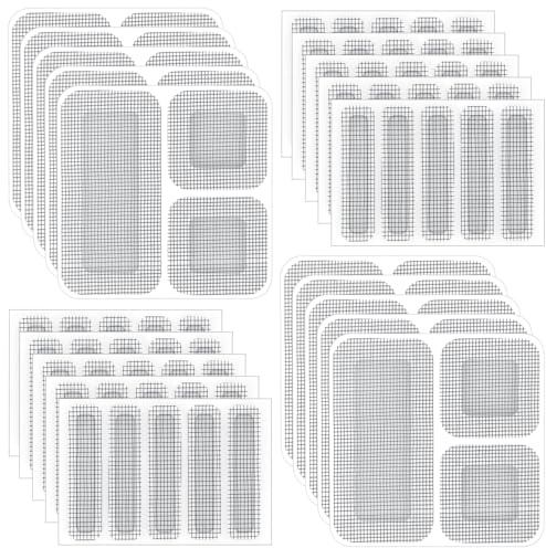 AiQInu 80pcs Réparation De Fenêtres,Patch Repare Moustiquaire Réparation De Fenêtre,Ruban Adhésif de Moustiquaires de Fenêtre,20 Feuilles