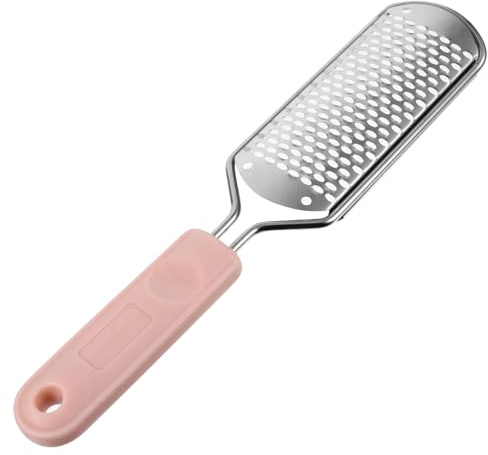ABOOFAN Raschietto per Calli in Acciaio Inossidabile per Rimozione Pelli Spesse, Strumento Esfoliante per Piedi Foro per Appenderlo, Cura Piedi Facile e Veloce