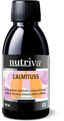 Calmituss Sciroppo Tosse Secca e Grassa per Adulti e Bambini - Con Altea, Edera, Drosera, Adatoda, Mirto e Miele - Emolliente, Lenitivo e Mucolitico - Senza Aromi - Flacone 100 ml