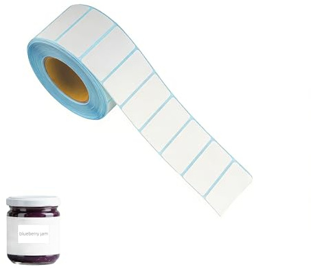 YapitHome självhäftande vita tomma etiketter, 40 x 20 mm, 1 200 ark