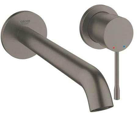 GROHE Essence | Badarmatur - 2-Loch-Waschtischbatterie | hard graphite gebürstet | 19967AL1