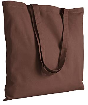 Artexia Borsa Shopper Donna Tote Bag Shopper Cotone The Tote Bag Borsa di Stoffa Borsa di Tela Spessore Materiale 200gr/m2 Manici Lunghi (Marrone 220 gr/m2)