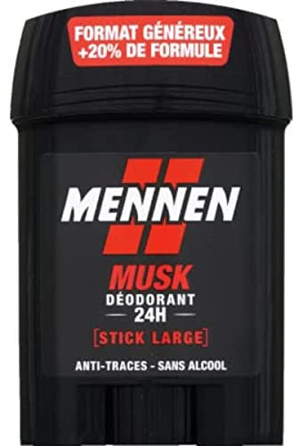 Mennen MUSK Deodorante uomo 24H stick largo senza alcool anti tracce, 6 pezzi
